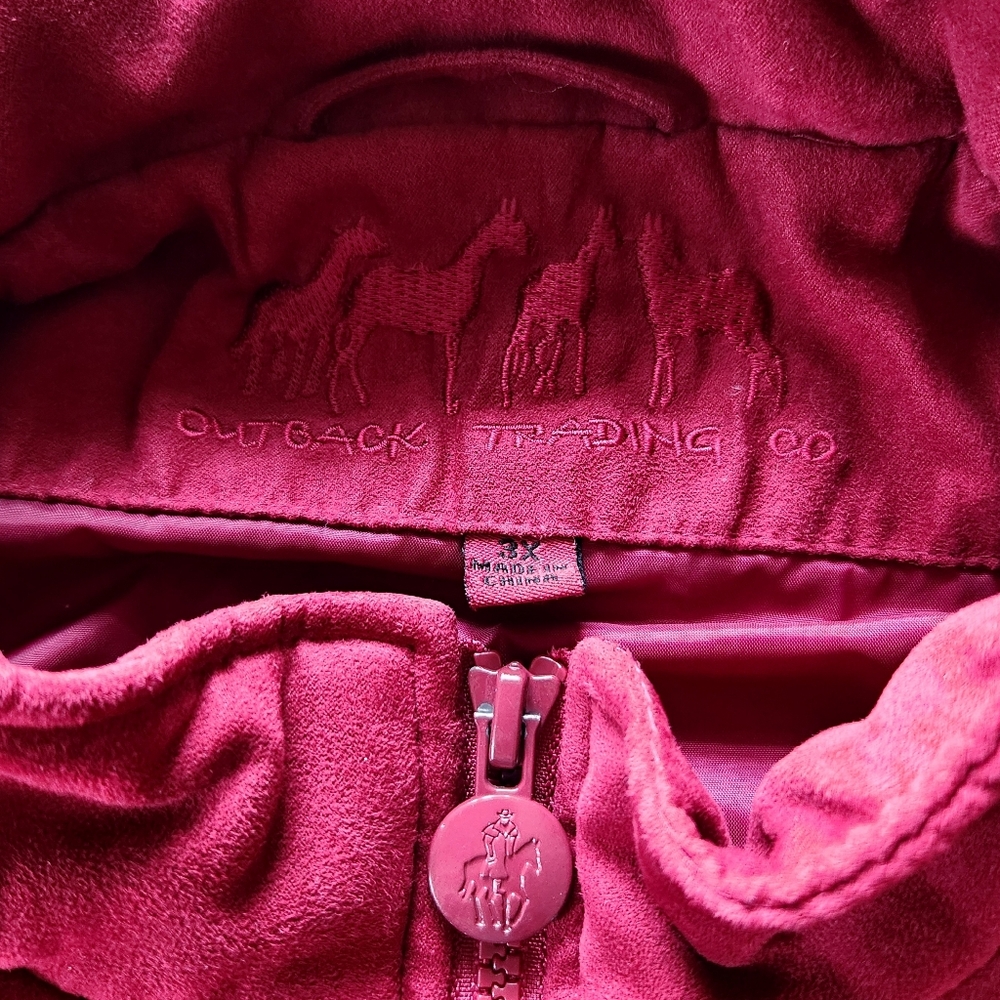 Outback Trading Co. "Microsuede Grand Prix Vest" Red #2958 | Women's Size 3X - Picture 3 of 11